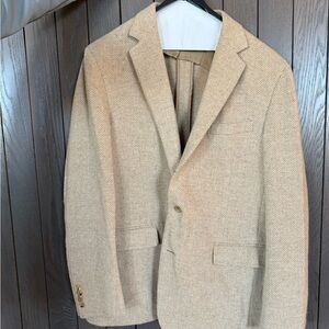 Ralph Lauren Purple LabelPurple Label Tan Herringbone Pea Coat